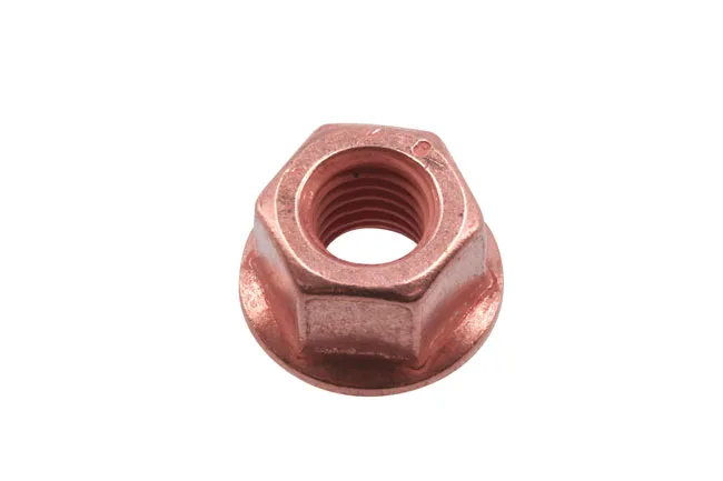 PORCA COBRE C/ FALANGE M8 x 1.25 x 13mm Hex 5pc