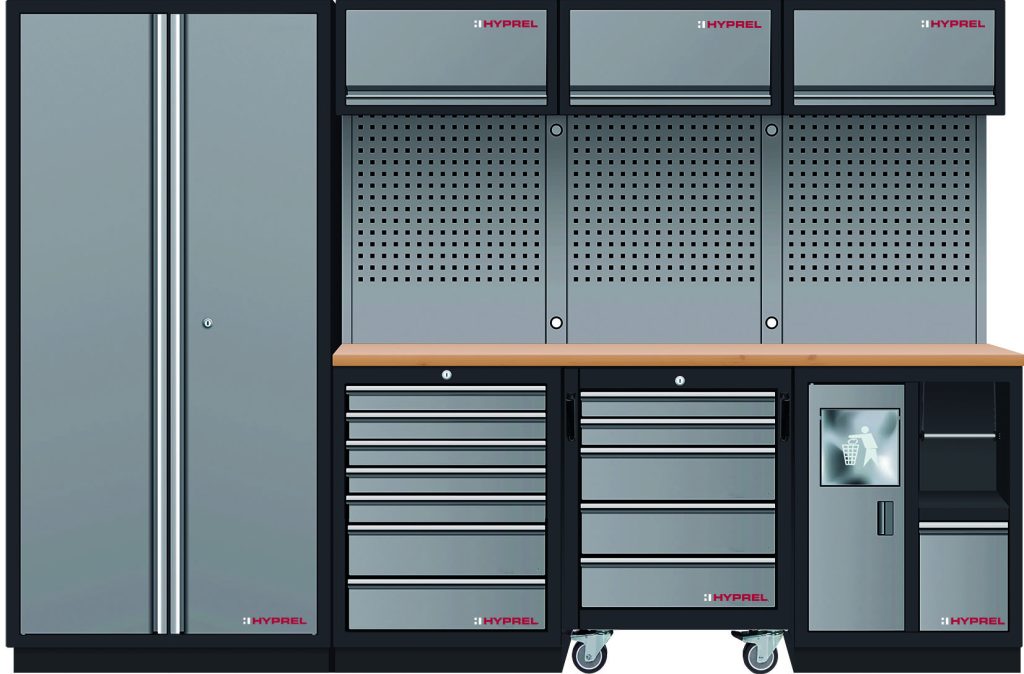 Móvel Hyprel Storage 4 elementos com Carro e Bancada em Madeira — 1