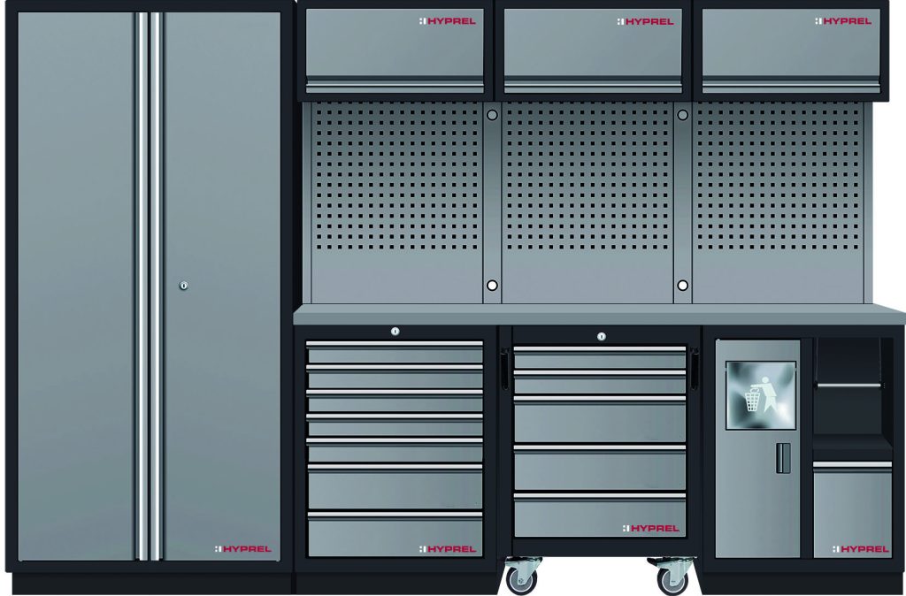 Móvel Hyprel Storage 4 elementos com Carro e Bancada em Inox